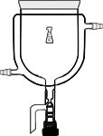 Flask, Reaction, Cylindrical, Jacketed, with  Vacuum Valve